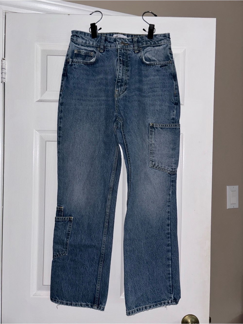 Zara Straight-Leg Blue Carpenter Jeans